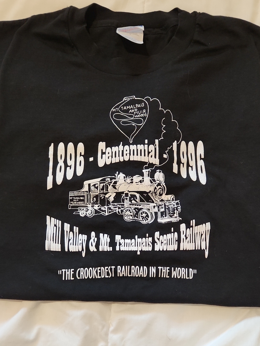 Mill Valley & Mt. Tamalpais Scenic Railway Centennial Black Graphic Tee